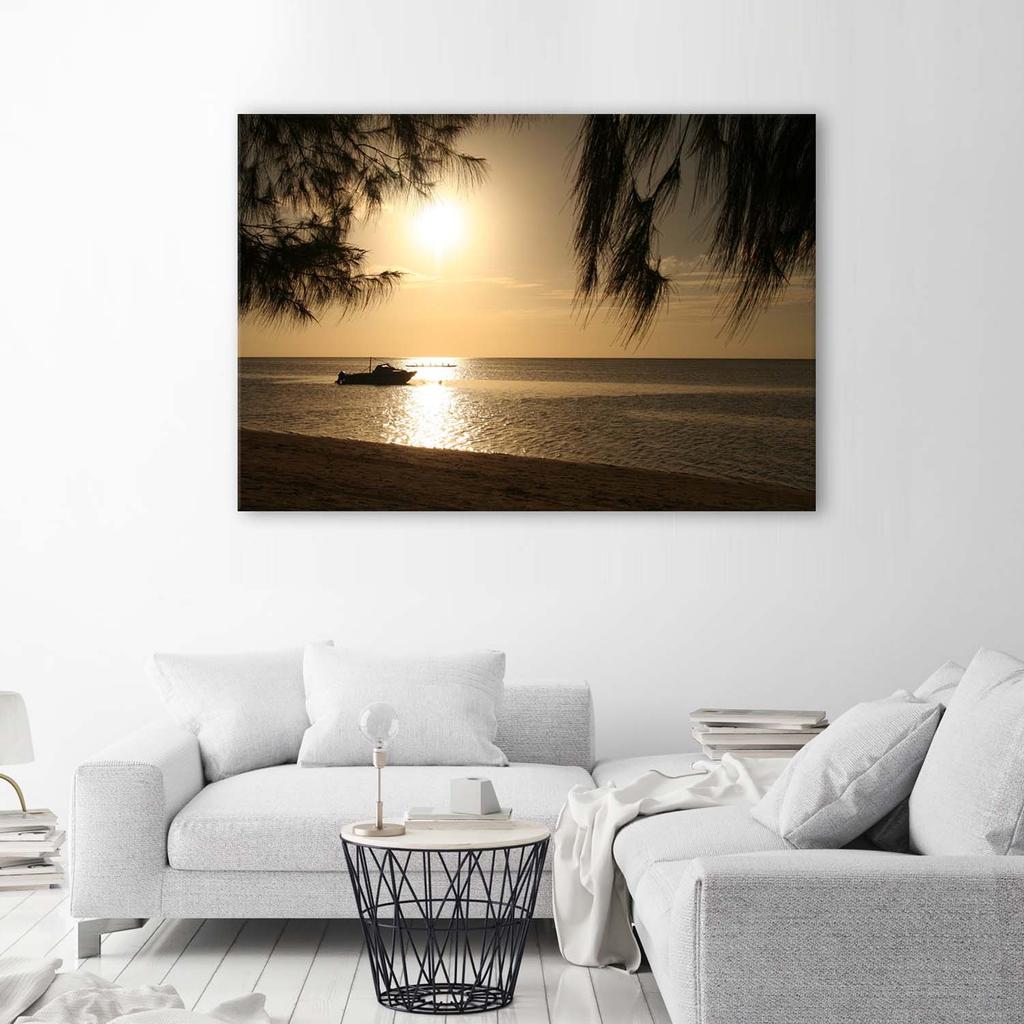 Canvas Print Beach Sunset Brown