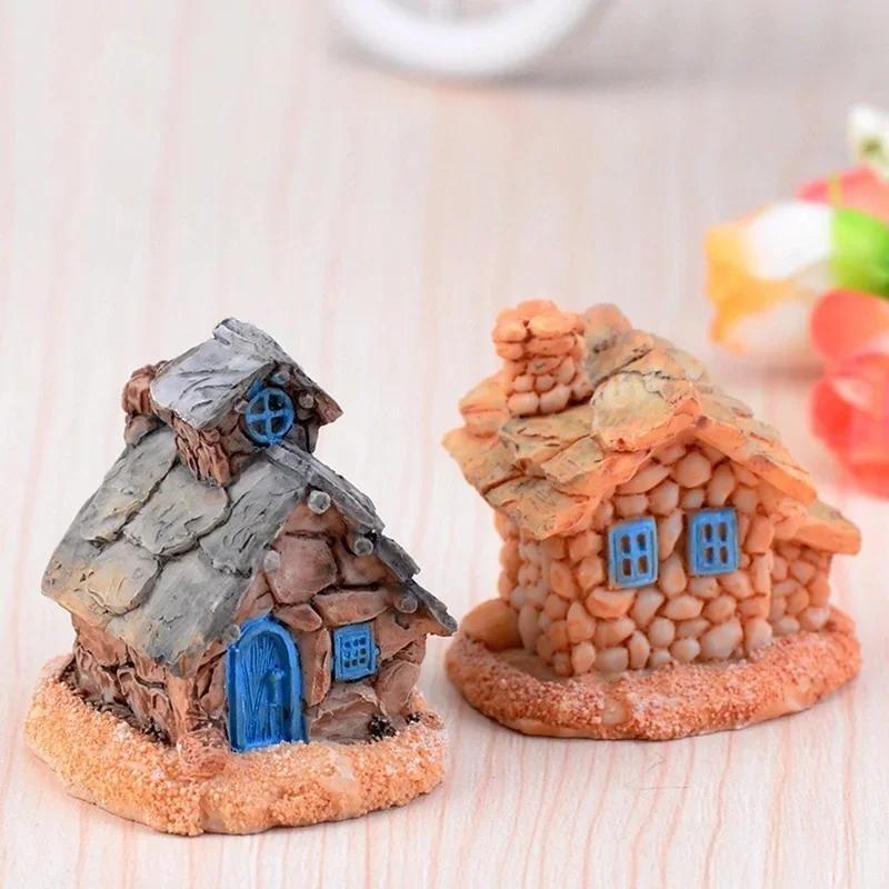 Household Fashion Decoration Creativity DIY Succulent Plants Pot Culture Microlands Craft Fairy Castle Stone House Accessories