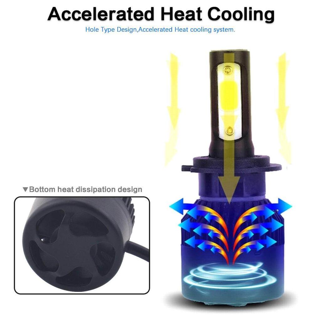 1 пара светодиодных автомобильных фар теплого белого света. Черный корпус S2.10000LM автомобильные светодиодные фары H4 H1 H7 H8 H9 H11 H16 9005 HB3 9006 HB4 3000K 4300K ​​6000K