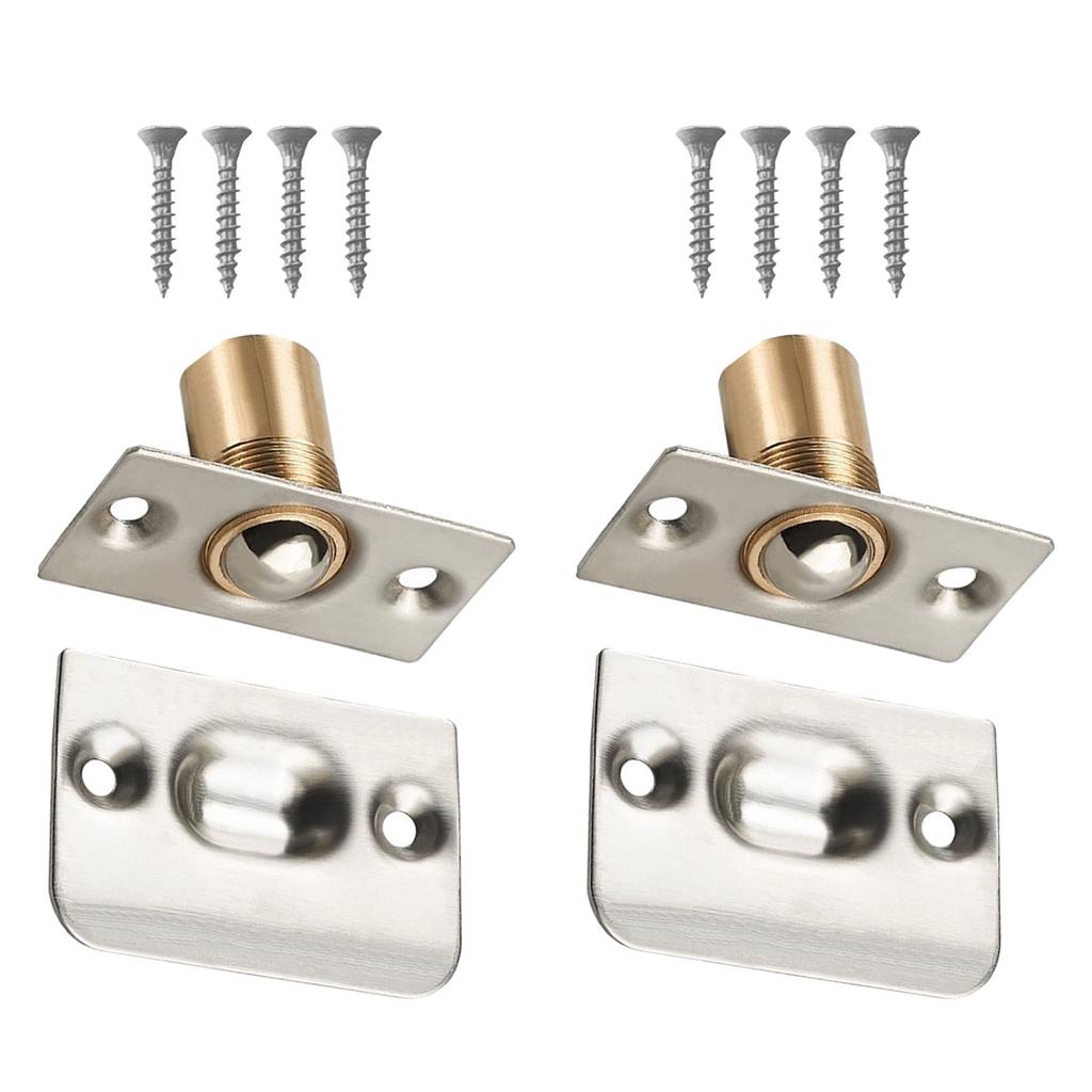 2Pcs Roller Ball Door Catches Adjustable Door Ball Latches Spring Ball Bearings Door Catch Door Hardwares for Cupboard