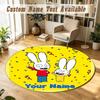Round Rug Custom NameSimon Super Rabbit Pattern Non Slip Carpet Home Floor Decor