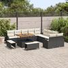 VidaXL Ensemble de canapé de jardin 13 pcs Noir Poly rotin, Mobilier modulaire pour jardin et terrasse 3362445