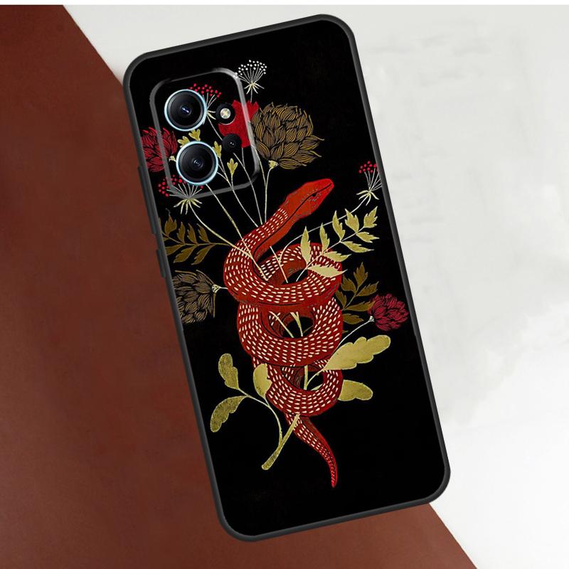 Чехол 'Цветок змеи' для Xiaomi Redmi Note 14 10 11 12 13 15 Pro Plus Чехол для Redmi 15 14C 10C 12C 13C 15C
