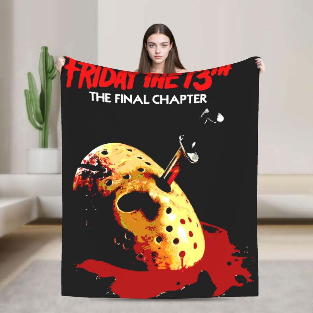 Пятница 13-е Джейсон Вурхиз Плед Пикник Фланель Постельное белье Пледы Для улицы Теплый На заказ Своими руками Качество Покрывало Подарок