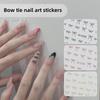 2025 Черно-белые наклейки-бантики для ногтей: Модные дизайны знаменитостей