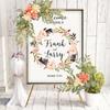 Welcome Sign Flower Swag Wedding for Wedding Party Reception Entrance Welcome Sign Artificial Silk Flowers Wall Hanging Ornament Decor
