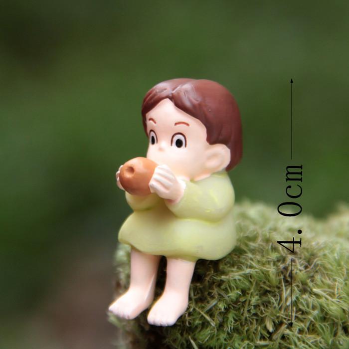 Мой сосед Тоторо Аниме Персонаж Девушка-кошка Играющая на сюне Мини-модель Микро-ландшафт DIY Декор для дома и офиса