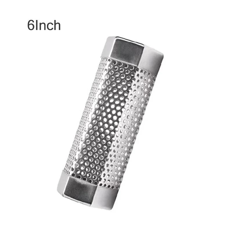 6/12-дюймовый гриль-коптильня для барбекю из нержавеющей стали с перфорированным сетчатым фильтром, генератором для копчения гранул, шестигранной коробкой для копчения специй