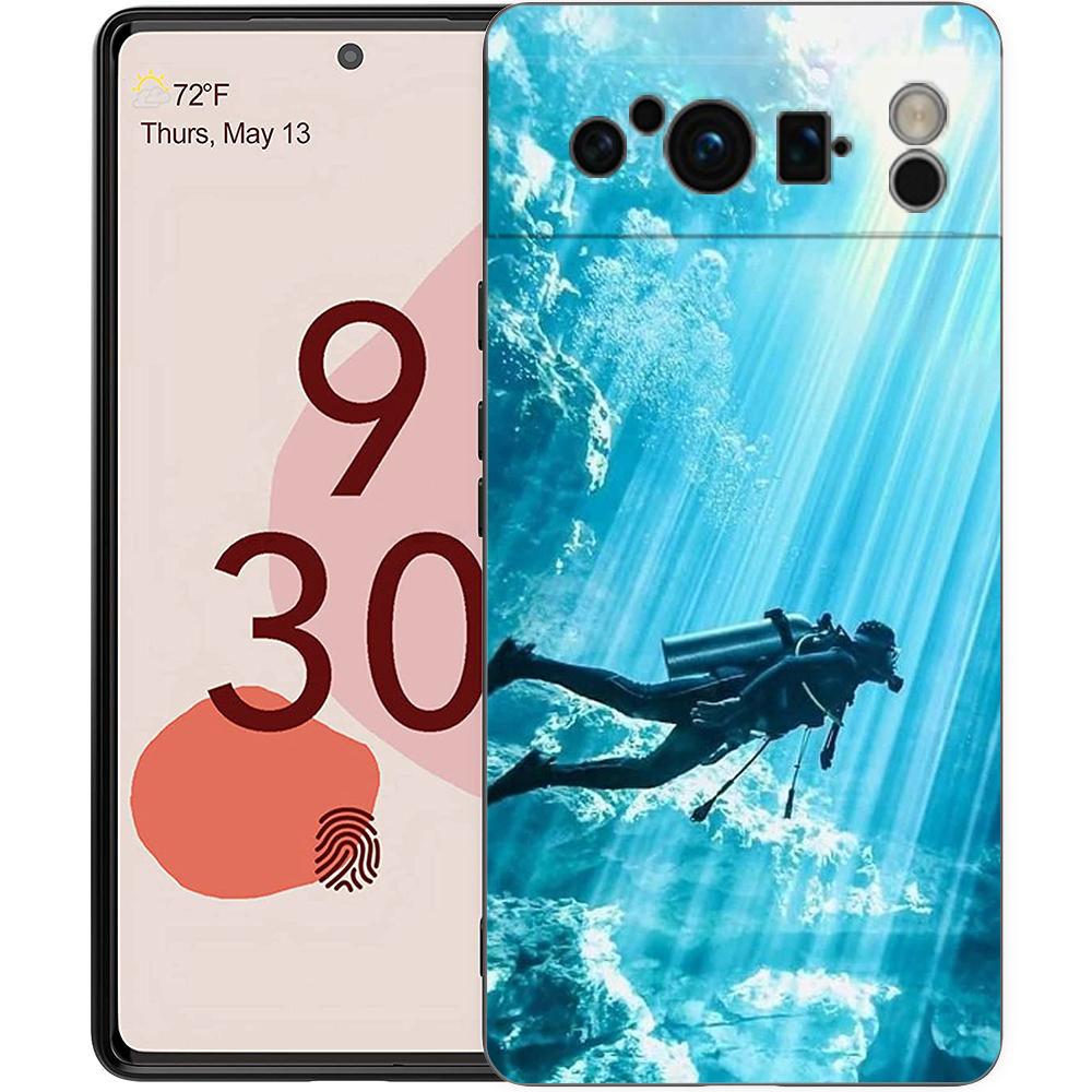 Водонепроницаемый чехол для телефона для Google Pixel 9 8 7 6 Pro XL 8A 6A 7A 5G, мягкий ударопрочный ТПУ, черный чехол