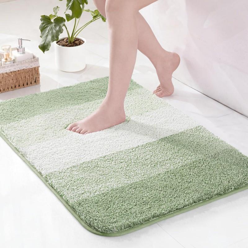 Thick Plush Bath Mat Bathroom Doorway Absorbent Non-Slip Washable Floor Rug In Modern Minimalist Style