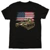 Футболка с изображением американского среднего танка M4 Sherman времен Второй мировой войны. Летняя хлопковая мужская футболка с коротким рукавом и круглым вырезом, новинка S-3XL