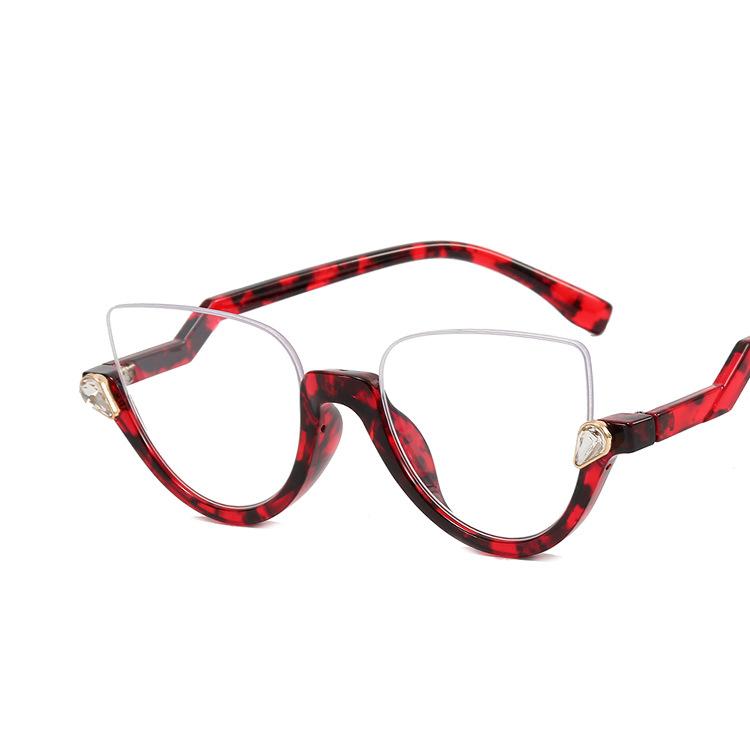 Новые женские треугольные очки в оправе, модные, индивидуальные, ретро, классические, с бриллиантами, полуоправа, простые очки