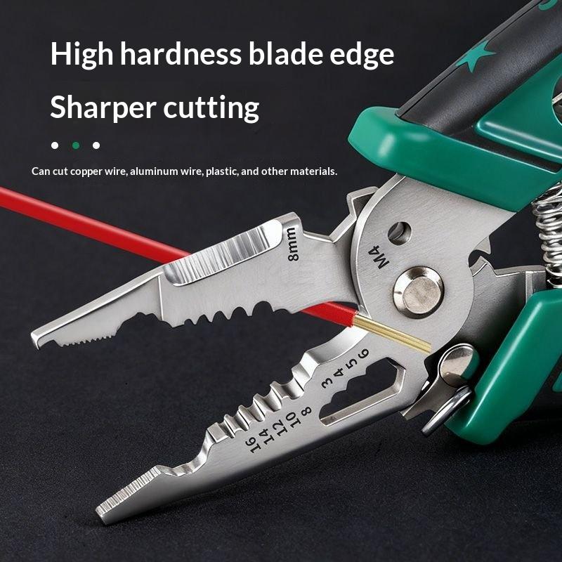 18 in 1 Multifunctional Electrician Pliers Wire Stripper Crimper Cable Cutter Compact Size for Small Space Electrical Repair Jobs