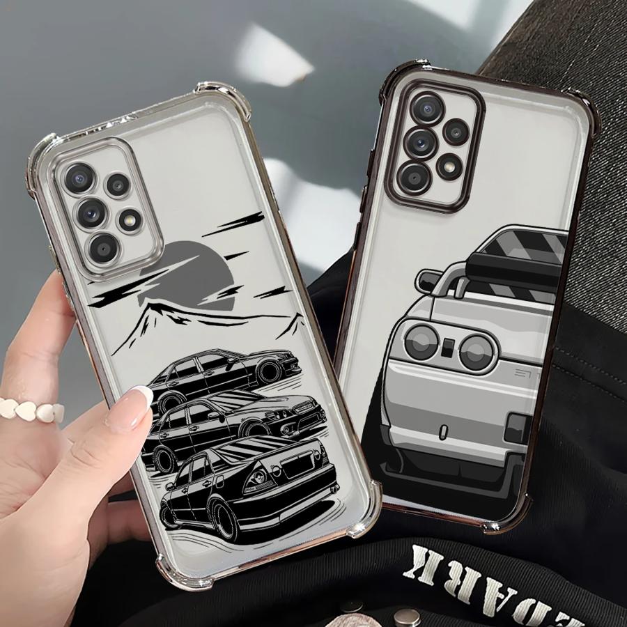 Soft Cover Case for Samsung Galaxy A21s A13 A33 A26 A35 A36 A24 A52 A17 A15 A16 A25 Japanese JDM Drift Car