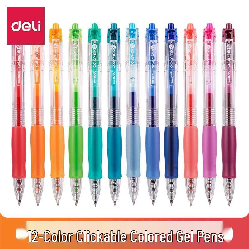 Гелевая ручка Deli Candy Color 0,5 мм - Нажимная ручка для записей и выделения в тетрадях и Bullet Journal