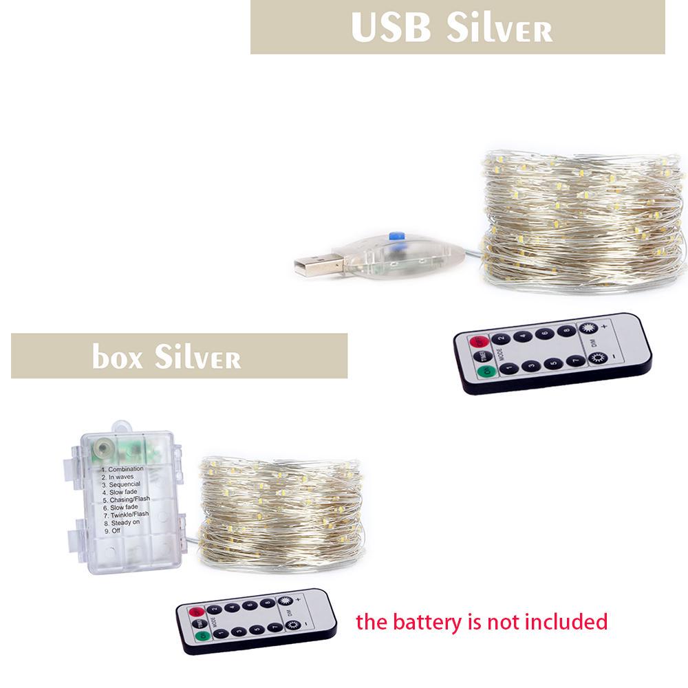 Светодиодные огни Led String Light на проволоке с пультом управления для декора