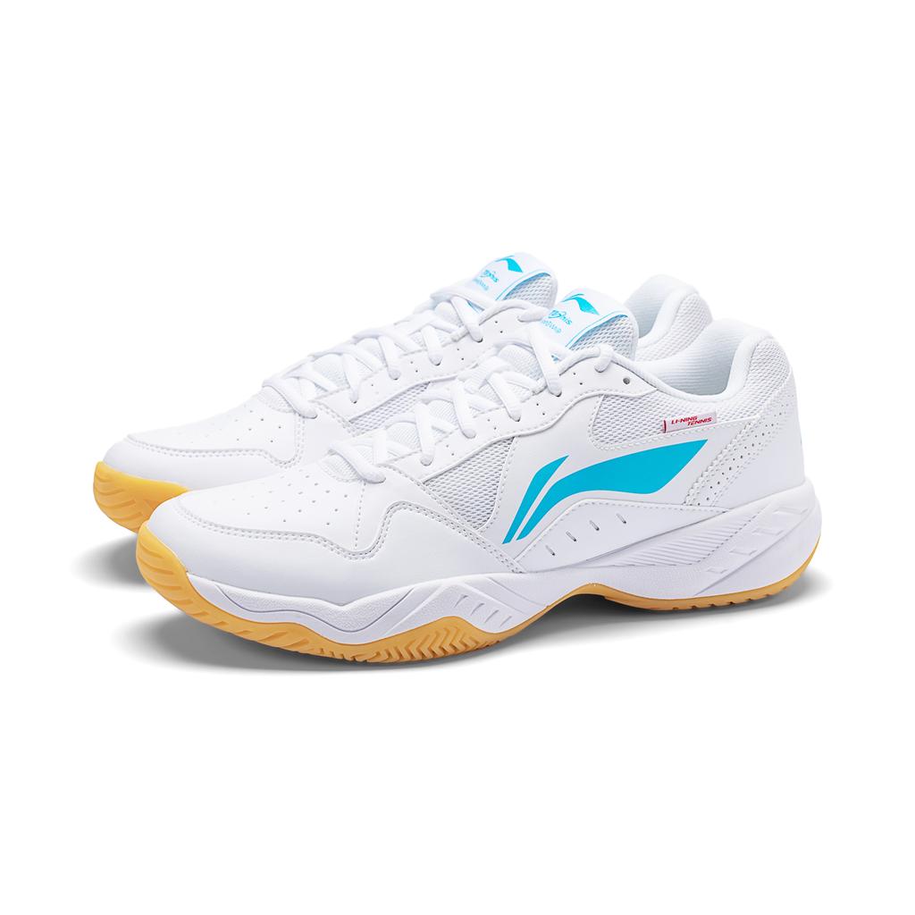 Li Ning Амортизирующие Нескользящие Низкие Теннисные Кроссовки Унисекс Белый Синий ATTV001-2