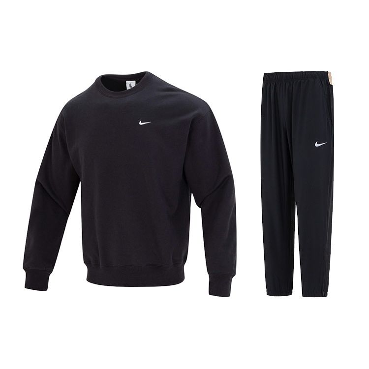 Nike Комплект из толстовки с круглым вырезом и длинных брюк, мужская толстовка и брюки, черный цвет DX0812-010+FB7498-010