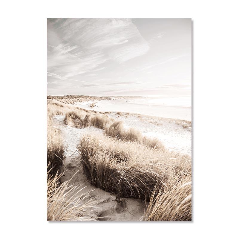 Coconut Lake Canvas Posters Landscape Art Painting Countryside Scenery Beige Wall Art Prints Nordic Pictures Living Room Decor