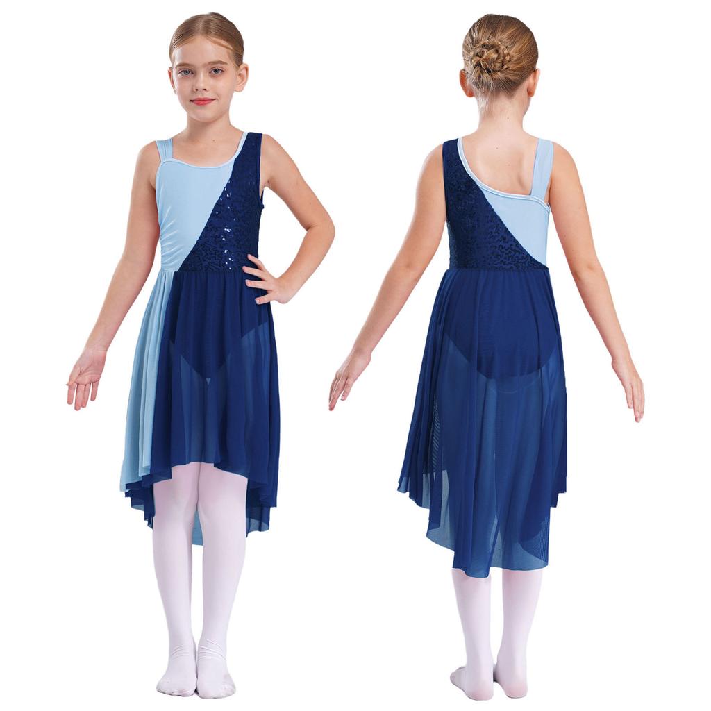 Детское лирическое танцевальное платье для девочек, балетное гимнастическое трико, современное танцевальное платье для выступлений