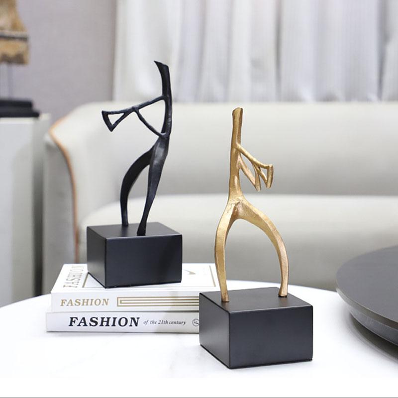 Абстрактная Геометрическая Металлическая Фигура Скульптура Искусство Украшение Прихожая Спальня ТВ-Шкаф Поделки для Тела Домашний Декор Высококачественные Подарки