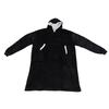 Blanket Sweatshirt Black 160cm Bust 120cm Length Warm Cozy Plush Blanket Hoodie for Home Outdoor Cam