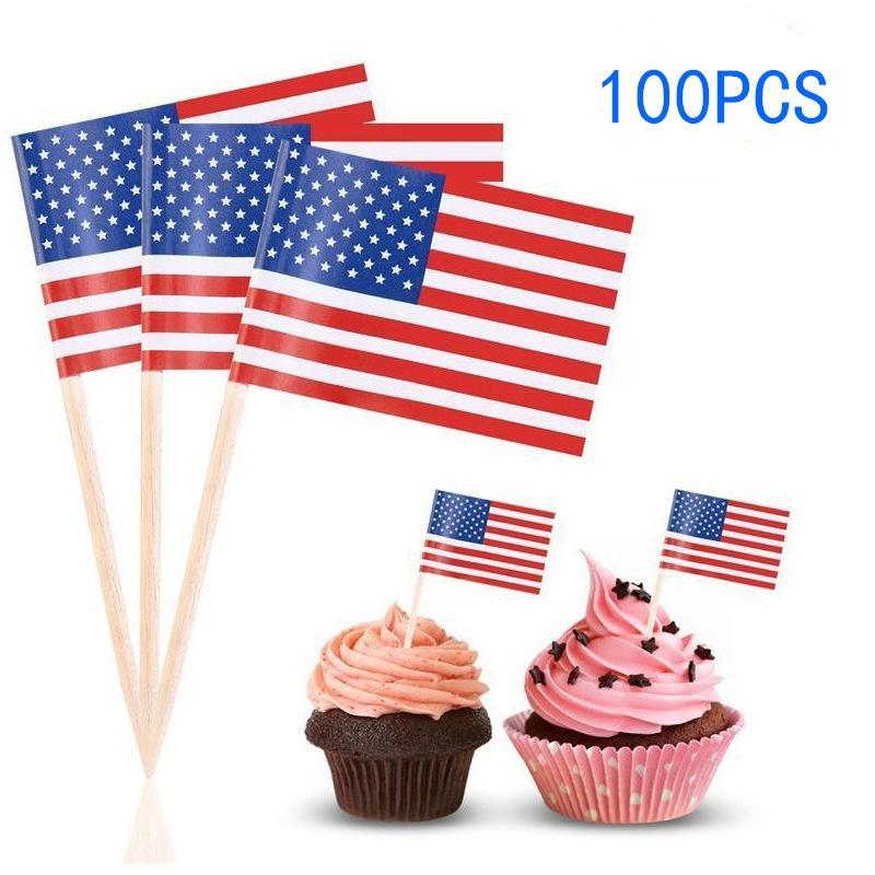 World Flag Toothpick Box of 100 Toothpicks Country Flags Cake Toothpicks Cupcake Decoration Cocktail Sticks Party Kitchen
