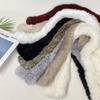 Зимний теплый шарф из натурального меха кролика для женщин, утеплитель для шеи, шали из натурального меха