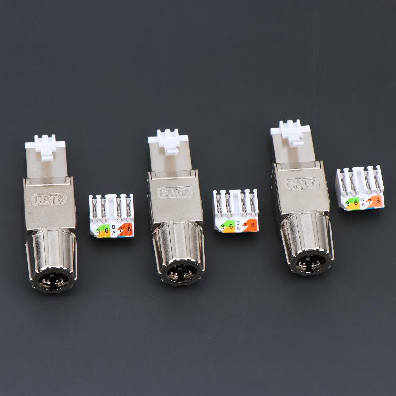 1 шт. Инструмент для разъемов Cat7 Cat6A Cat8 RJ45 Безвинтовой Цинк-сплав Экранированные Ethernet-терминаторы