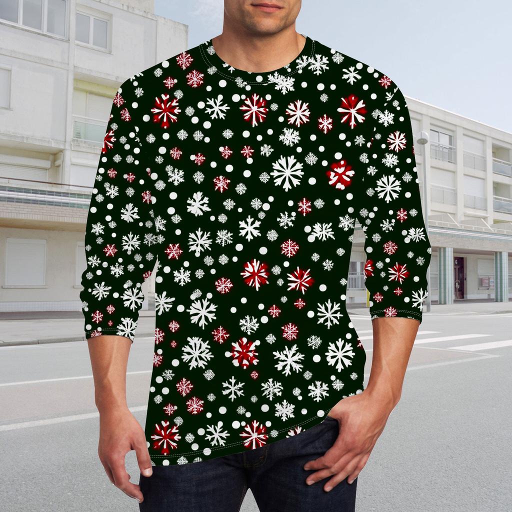Men's T Shirt O-Neck Clothing Apparel Outdoor Long Sleeve Print Fashion Designer Vintage
