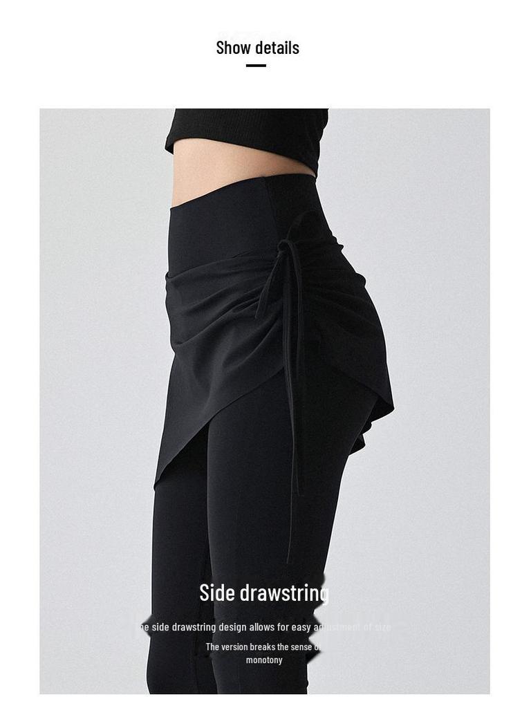 Женские расклешенные штаны для йоги с высокой талией и завязками по бокам