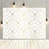 2D White Gold Geometric Pattern Backdrop, Wedding/Event Decor Banner