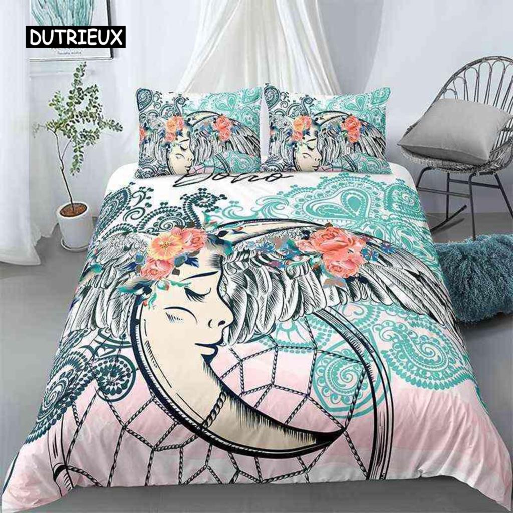 Набор пододеяльников «Ловец снов», комплект королевского размера, комплект постельного белья «Ловец снов» в стиле бохо, пододеяльник из микрофибры в богемном стиле для девочек и женщин