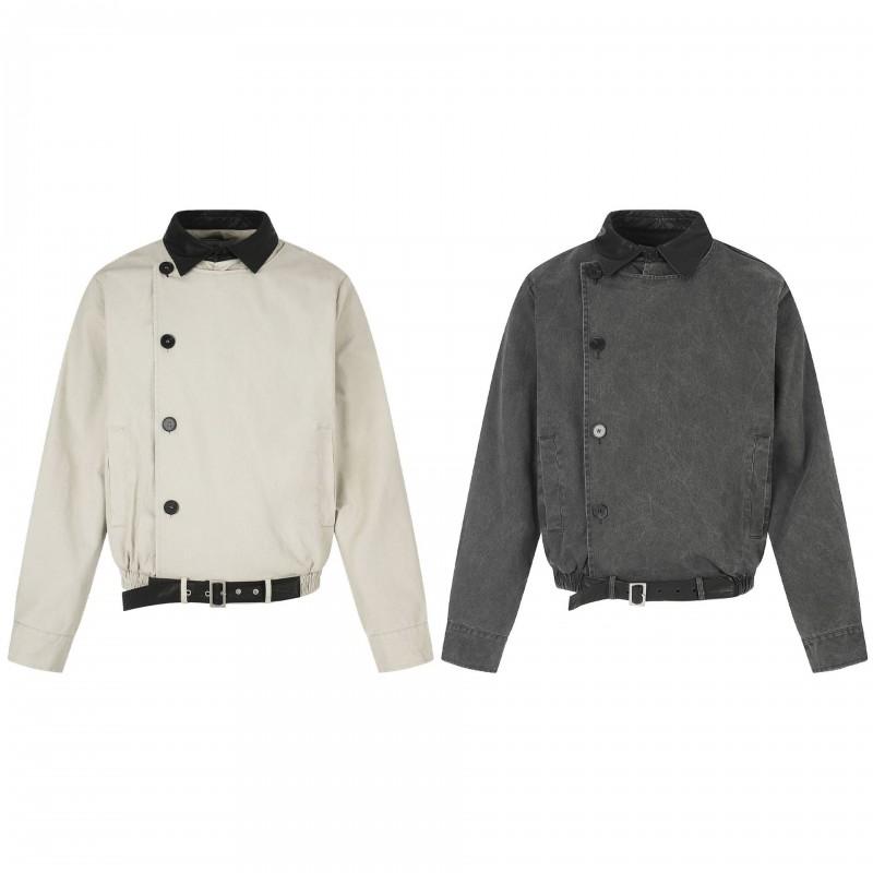 Mens Oversized Cotton Jacket In Classic American Retro Style Collar Lapel Fall Casual Outerwear Teens Adults