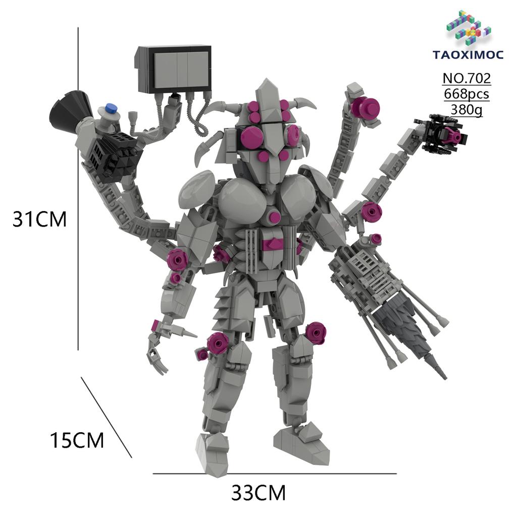 MOC Игрушки из кубиков Модель Совместимый Робот с Туалетом Скибиди Абстрактные Строительные Блоки Монитор Телевизор Динамик