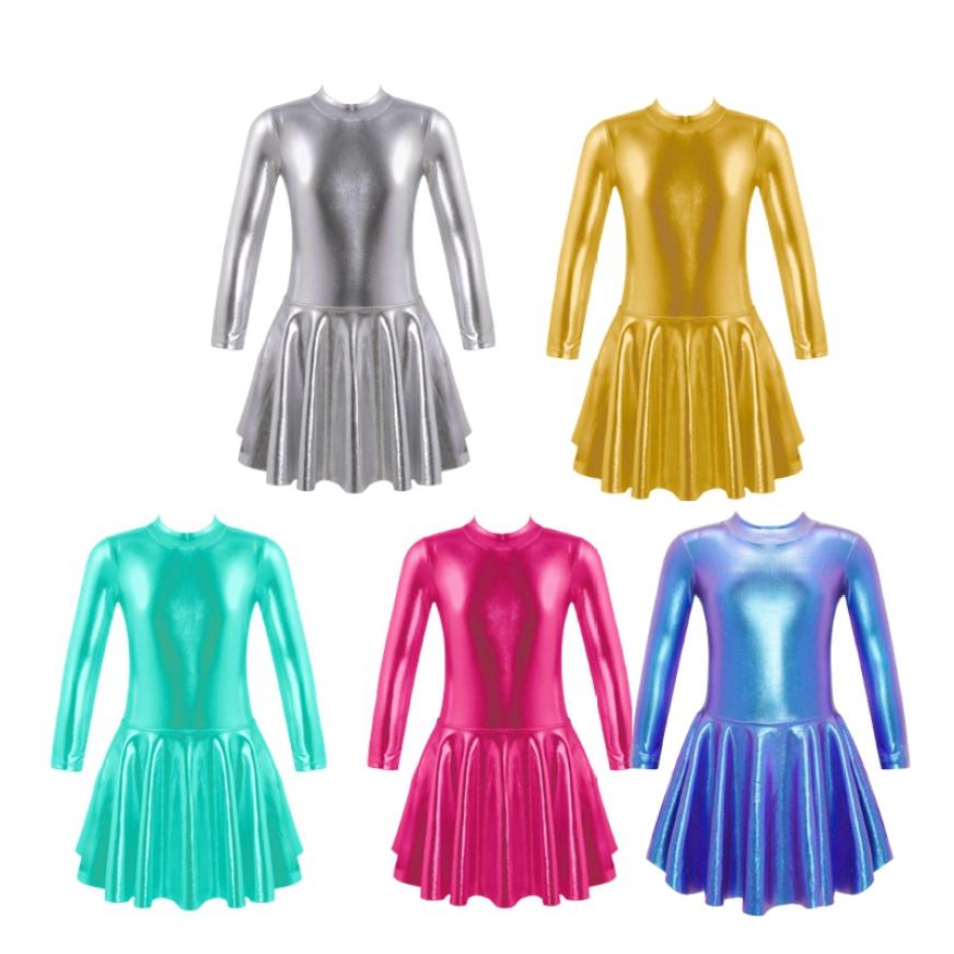 Детское платье для фигурного катания на коньках, танцевальная одежда для девочек, расклешенное платье с тонкой талией, юбка-шорта, костюмы для балета, танцевальной вечеринки, джаза, хип-хопа