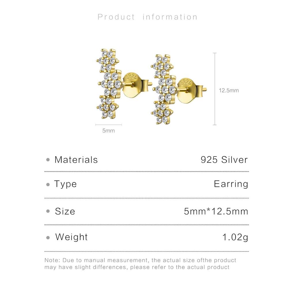 ANDYWEN 925 Sterling Silver Three Flower Stud Earring Luxury Women Fashion Crystal Luxury Jewelry For Wedding