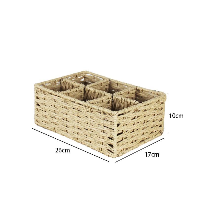 Multifunctional Wicker Storage Organizer Living Room Coffee Table Dormitory Remote Control Tissue Box Holder