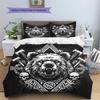 Viking warrior  Pattern Bedding Quilt Set Quilt Cover Pillowcase Home Decoration  Gift (1 * duvet cover + 2 * pillowcase, without core)