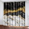 Black Gold Classic Marble Texture Sunshade Curtain Luxury Living Room Bedroom Home Decoration Digital Print Thin Curtain