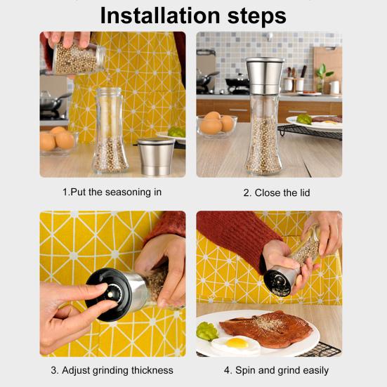 200 мл Полезная Компактная Солонка Большой Емкости Мельница Для Переца и Специй Ручной Кухонный Гаджет