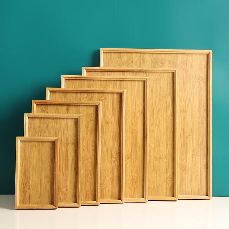 Minimalist Natural Bamboo Double-Layer Rectangular Tea Tray