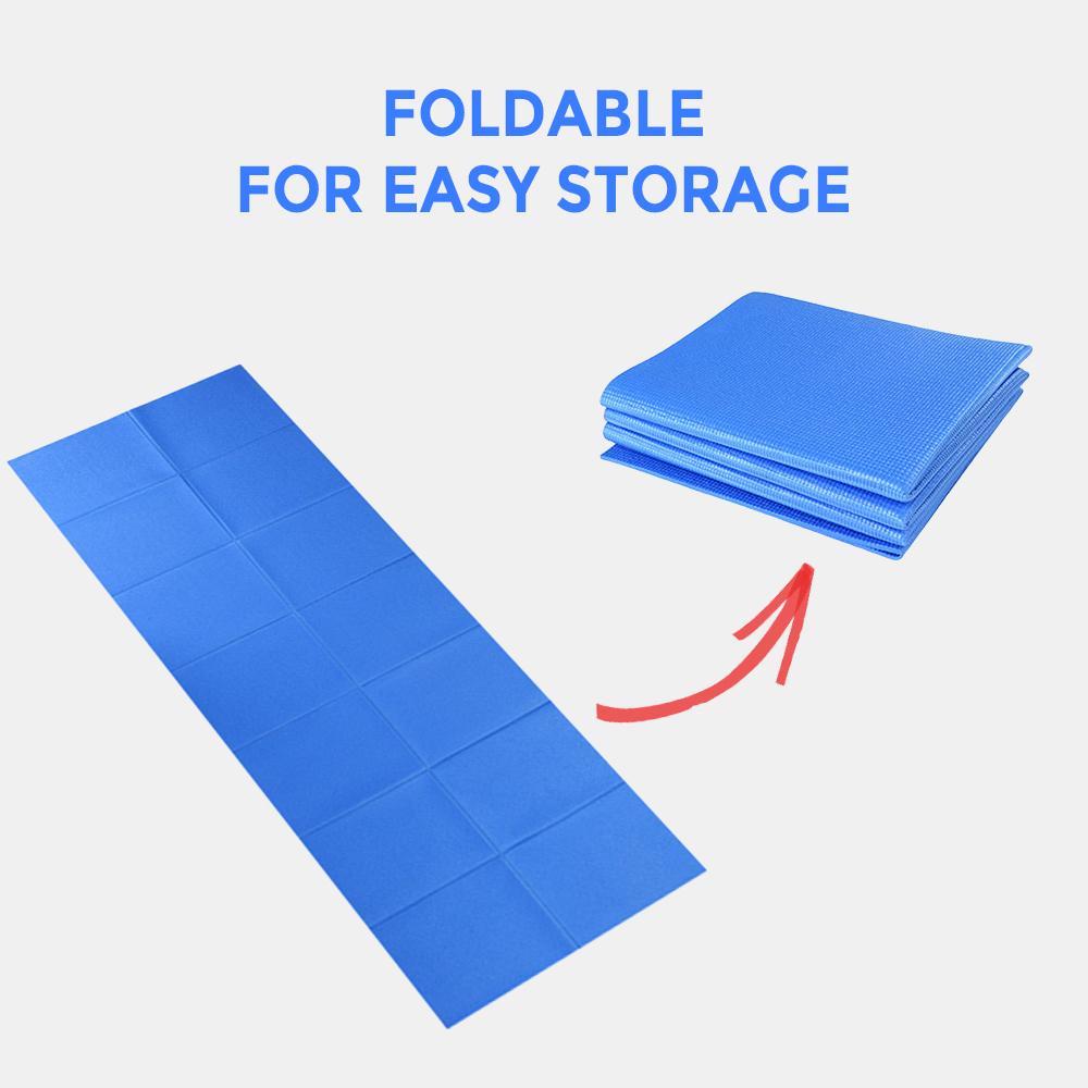 Складной коврик для йоги 68x27 дюймов, 4 мм, супертонкий коврик для йоги из ПВХ для пляжа, парка, путешествий, пикника, пилатеса, йоги