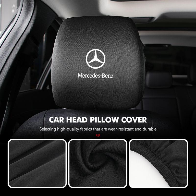 Чехол на подголовник автомобильного сиденья, грязезащитный, эластичный, для интерьера сиденья, для Mercedes Benz C180 C300 W124 W176 W177 GLC CLE CLA AMG
