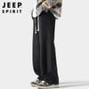 JEEP SPIRIT Men's Casual Curved Blade Wide-Leg Sweatpants