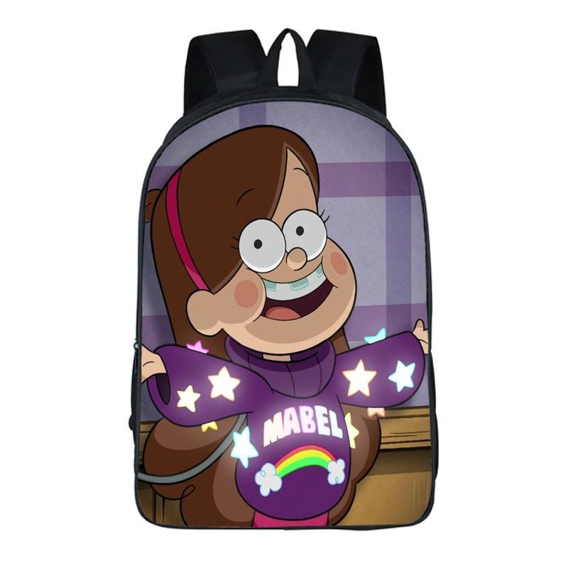 Мультяшный рюкзак Gravity Falls с прочной конструкцией и большой вместимостью для студентов