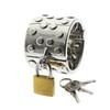 Male Jewelry Ring with 4 Rows Spikes Scrotum Pendant Lock Chastity