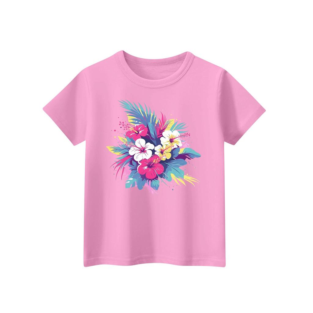 Детская модная повседневная футболка с круглым вырезом и короткими рукавами