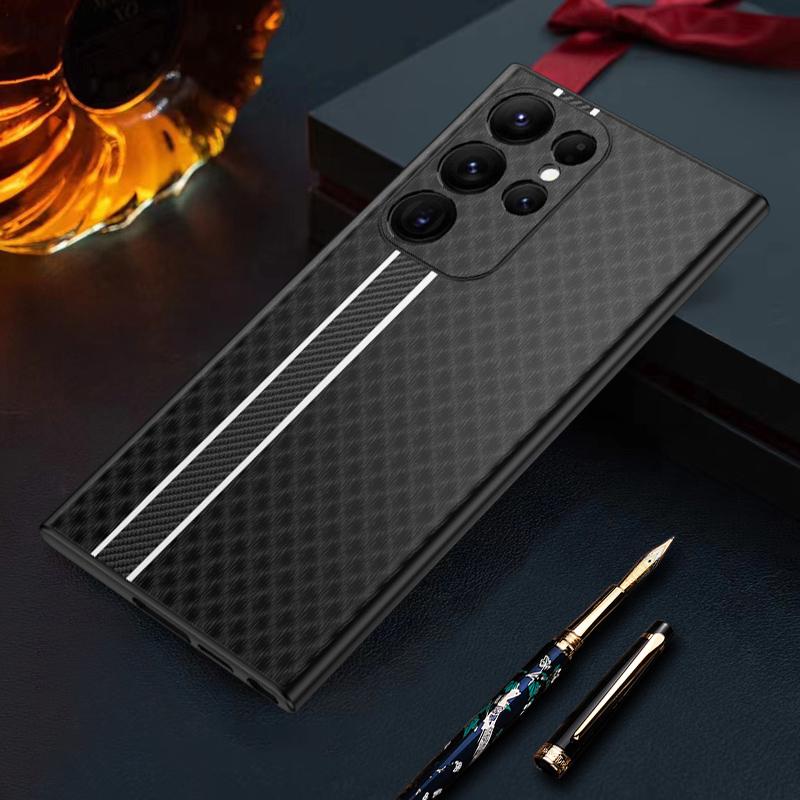 Samsung Galaxy S24 S23 S22 Ultra Plus 5G Case Lens Protector Silicone for Samsung S23 S24Ultra 5G Cases Luxury Leather Cover