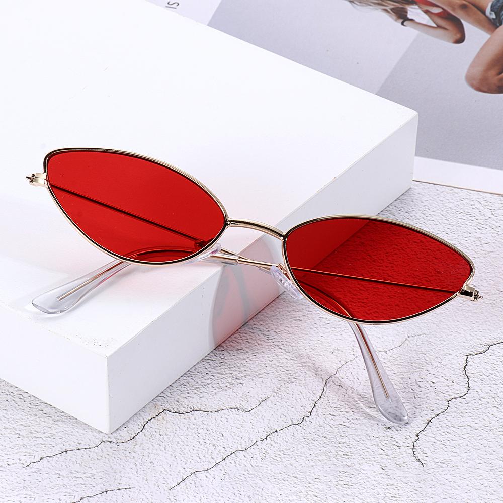 Classic Cat Eye Alloy Sunglasses Woman Brand Designer Small Frame Sun Glasses Female Vintage Metal Triangle Oculos Feminino